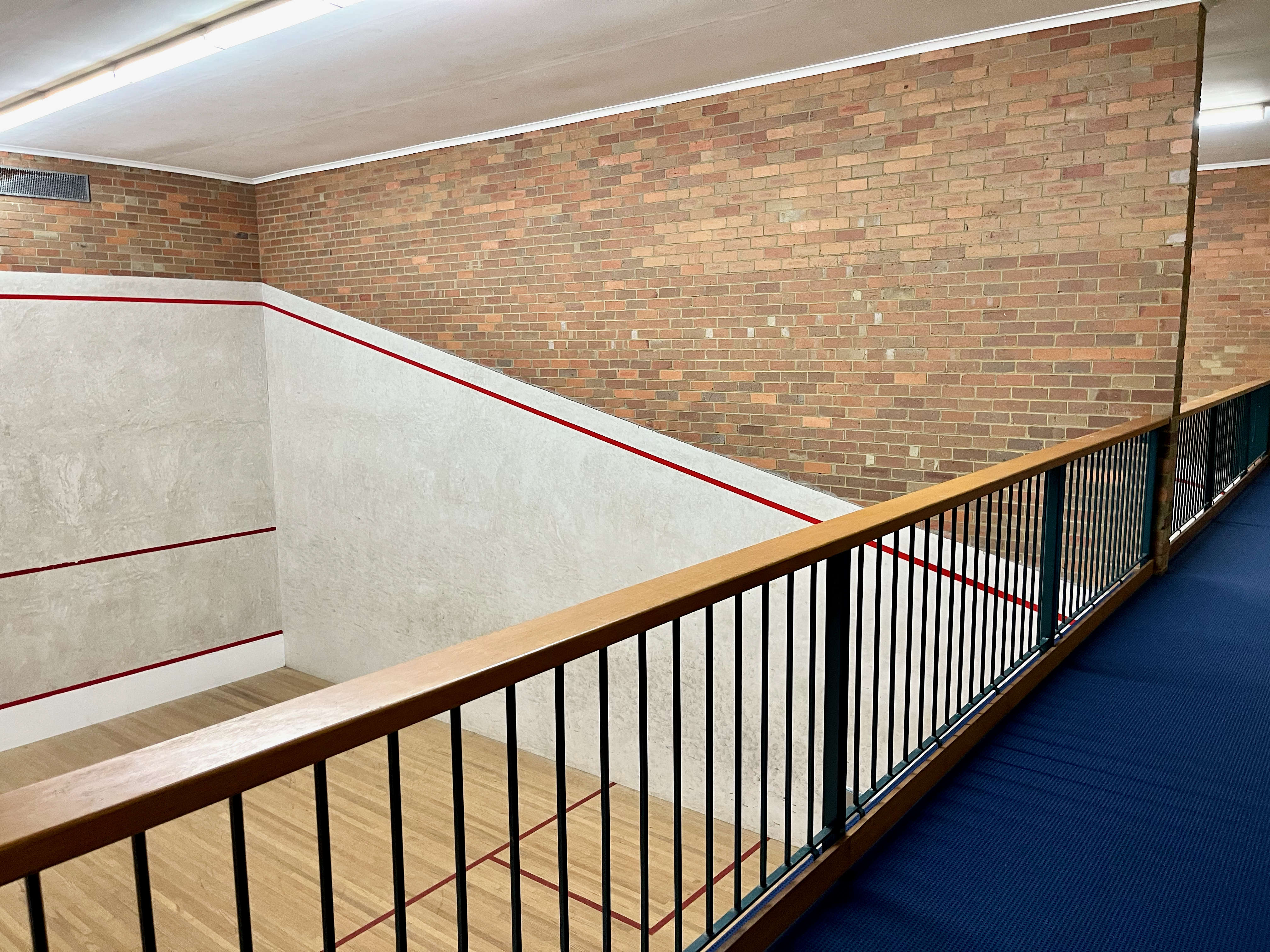 Mezzanine viewing area at San Remo Squash Courts